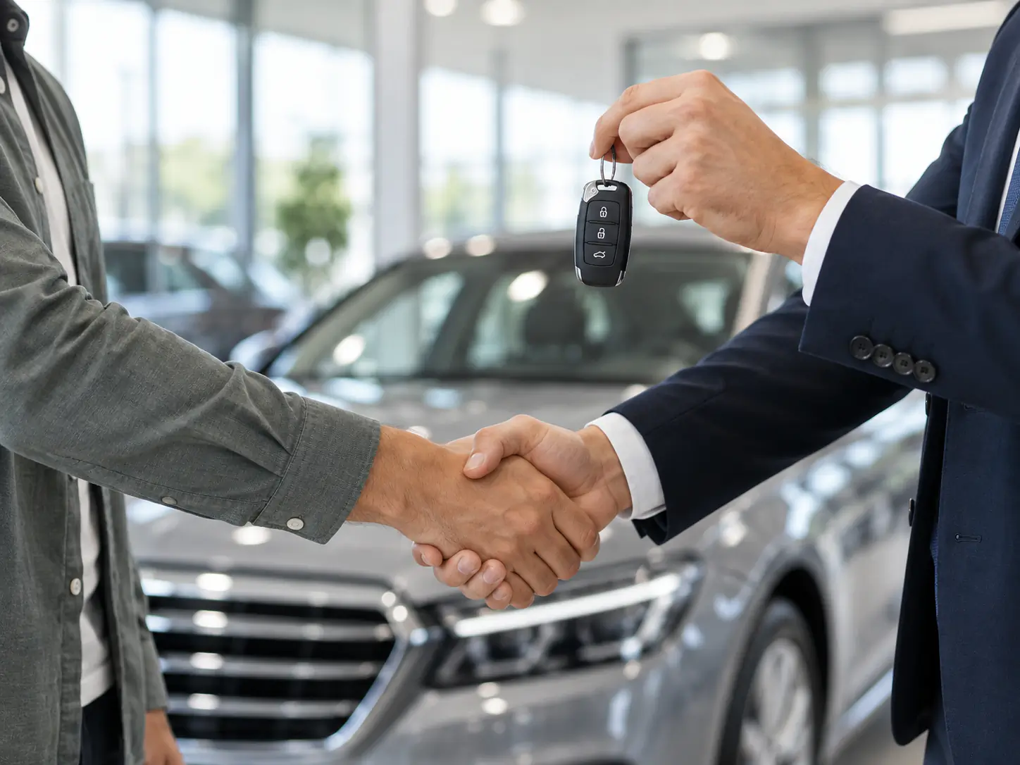 Consegna delle chiavi durante la vendita di un’automobile